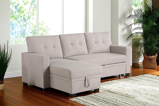 82 Inch Convertible Sleeper Sectional Sofa - Image 5