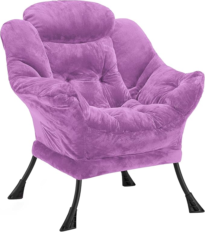 Fabric Lazy Chair for Adults, Oversized Upholstered Sofa Chair, Plush Comfy by Halituny