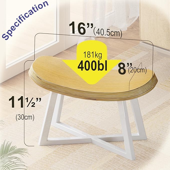 Wooden Step Stool，Foot Rest for Adult&Children, Short Stool for Under Desk - Image 2