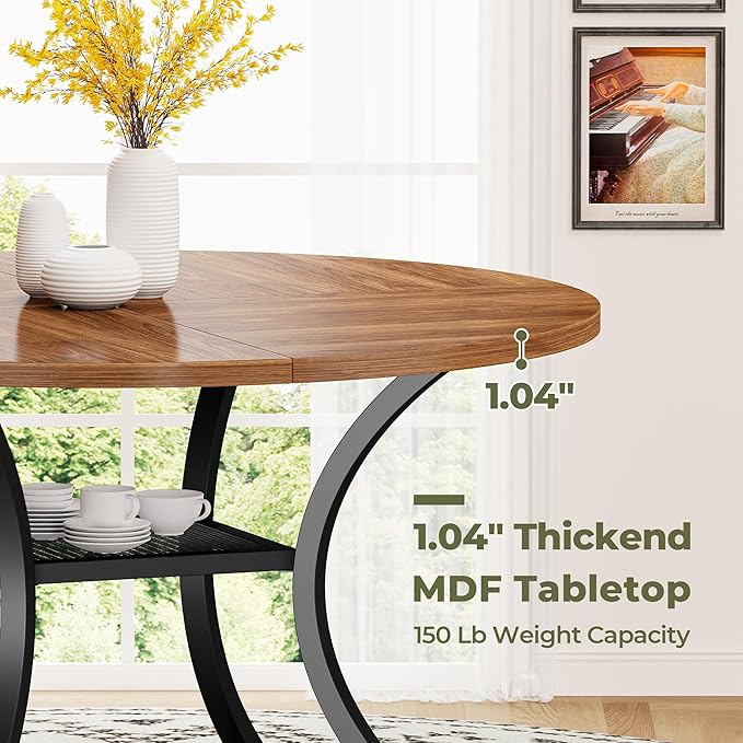 IRONCK 47.2" Round Dining Table - Image 5