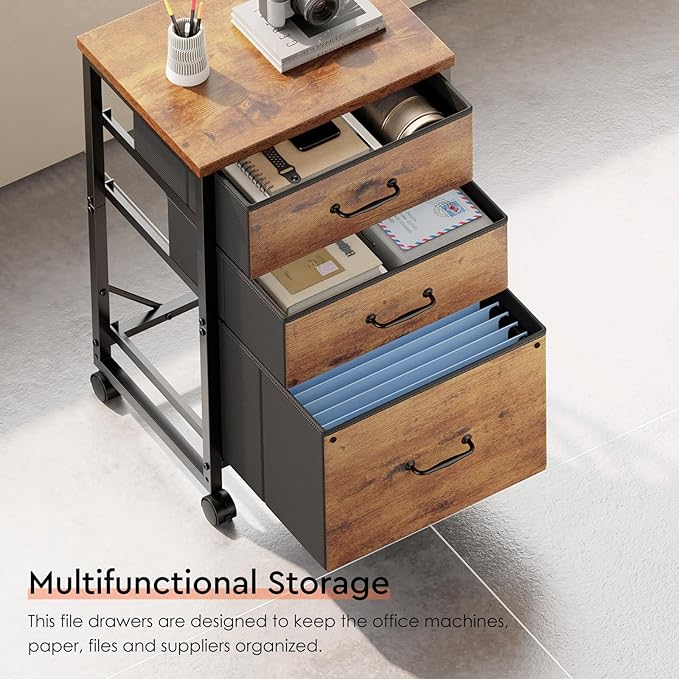 3 Drawer Mobile File Cabinet - Image 8