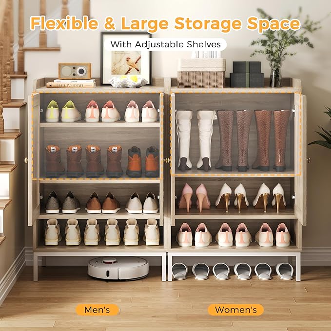 Rattan Shoe Cabinet Storage for Entryway, Shoe Cabinet - Image 6