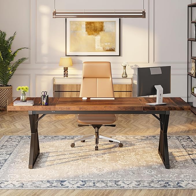 Tribesigns 70.8-Inch Executive Desk, Large Computer Office Desk Workstation - Image 3