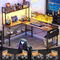 Aheaplus L Shaped Desk Gaming Desk, Reversible Home Office Desk Gamer Desk by Aheaplus