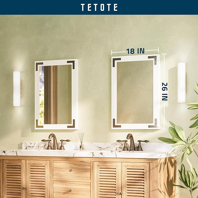 TETOTE 18 x 26 White Wood Mirror - Image 7