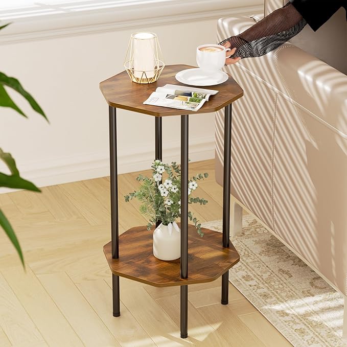 Side Table, Octagonal End Table - Image 2