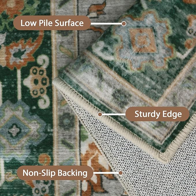 GENIMO 2x10 Runner Rugs for Hallway, Machine Washable Non Slip Vintage Rugs - Image 4
