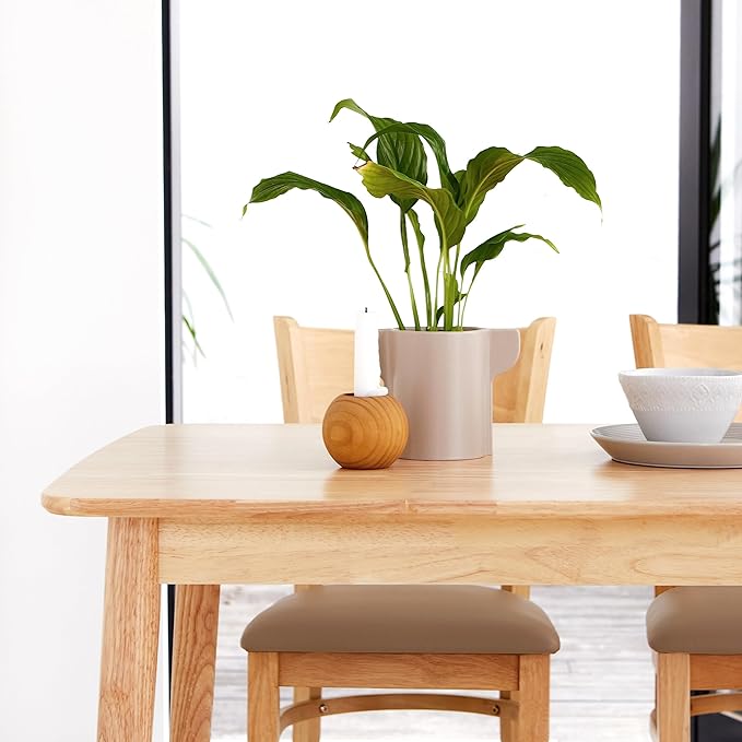 Livinia Aslan 47" Malaysian Oak Rectangular Wooden Dining Table/Solid Wood - Image 5