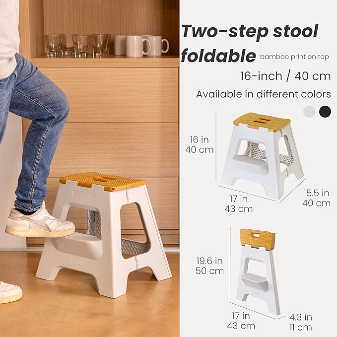 Vigar Compact Step Stool Foldable, 16-inch Two-Step Stools - Image 2