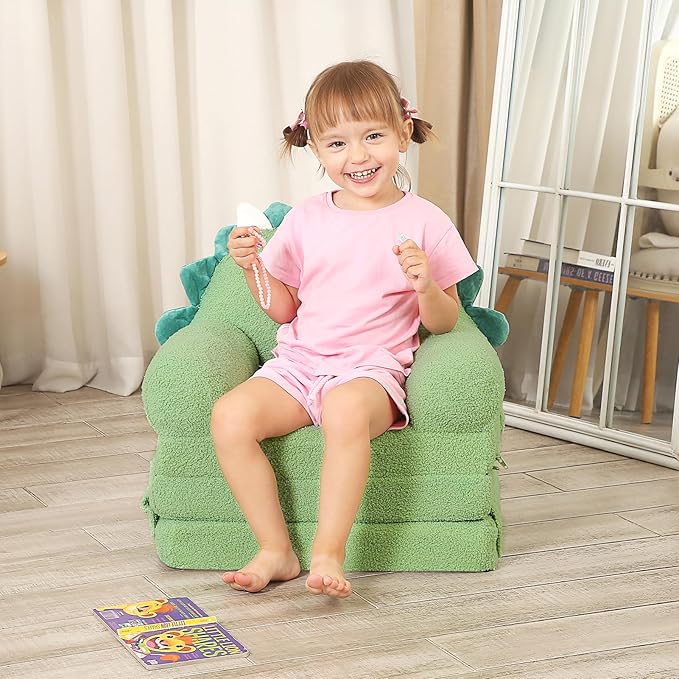 Foldable Kids Sofa, Triceratops Toddler Couch - Image 4