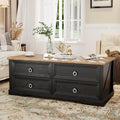 Rustic Coffee Table with Drawers 47 inch Living Room Tables with Storage by HOMEFURNITURE