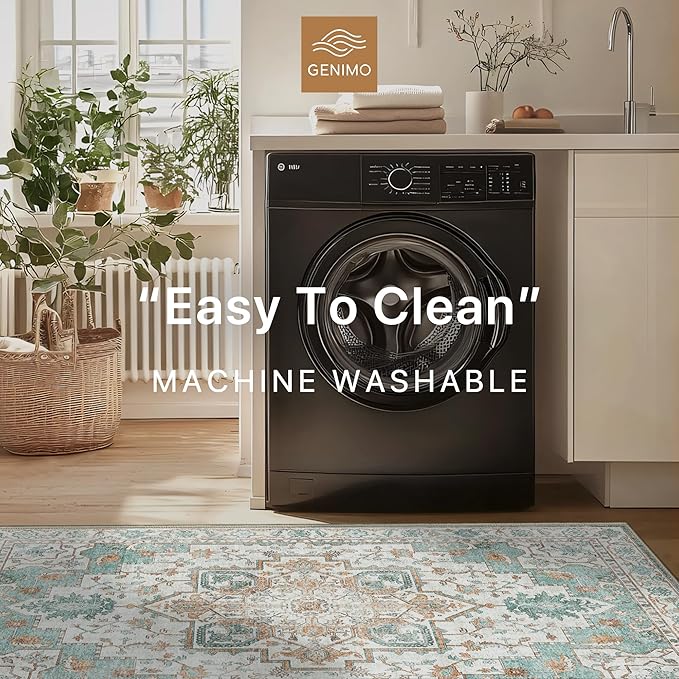 GENIMO 10x12 Area Rugs for Living Room, Machine Washable Non Slip Vintage Rugs - Image 5