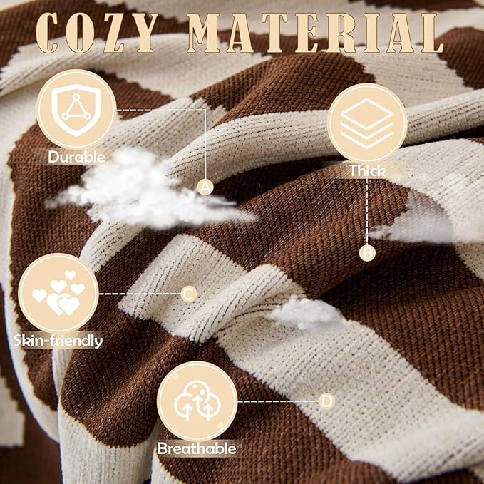 HANDONTIME Chocolate Boho Couch Cover Reversible Sofa Covers - Image 4