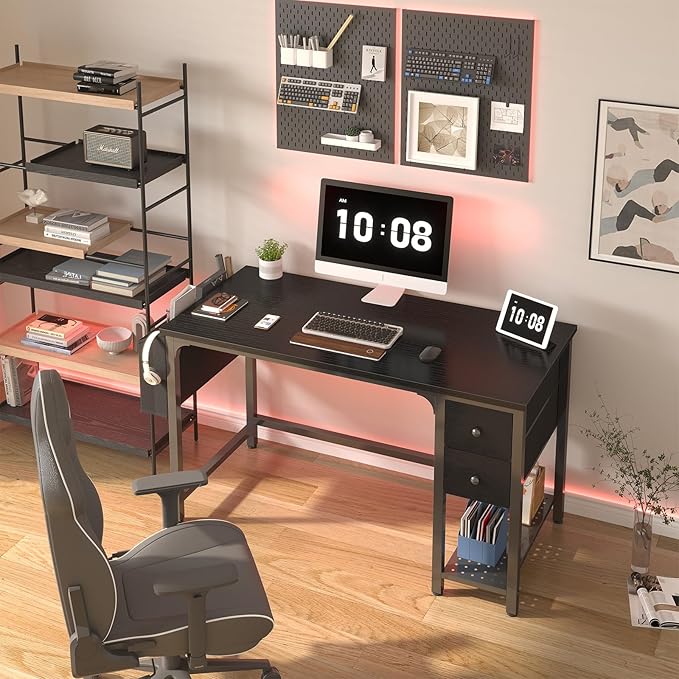 Lufeiya Gaming Desk with Fabric Drawers, 47 Inch Computer Desk - Image 2