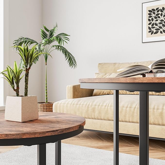 Small Coffee Table Living Room, Metal Frame - Image 4