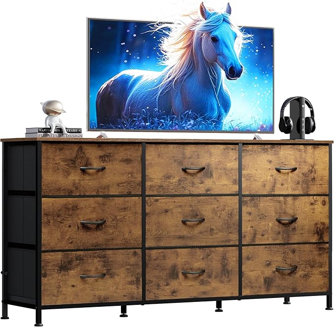 WLIVE 47''W Dresser for Bedroom, Dresser TV Stand for 45, 55 inch TV, Wide by WLIVE