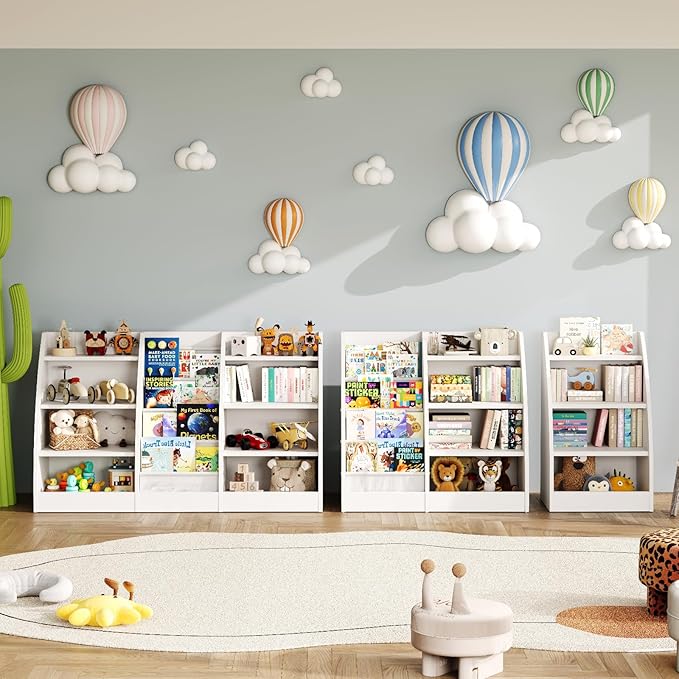 4 Tier Kids Bookshelf, 4 Layer Sling Kids Book Shelf - Image 7
