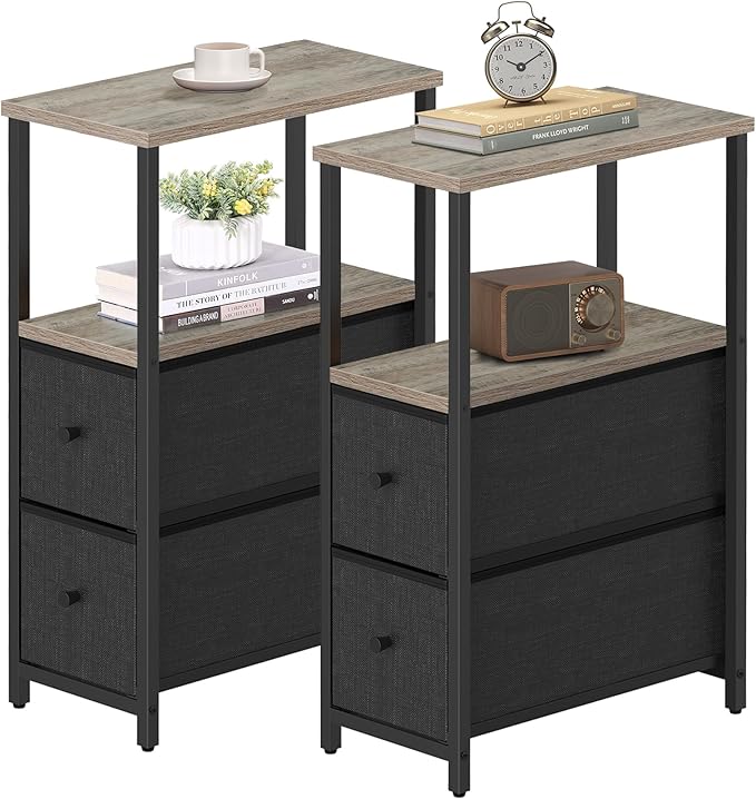 TUTOTAK Small Narrow End Table, Side Table, Nightstand by WelcometotheTUTOTAKHome