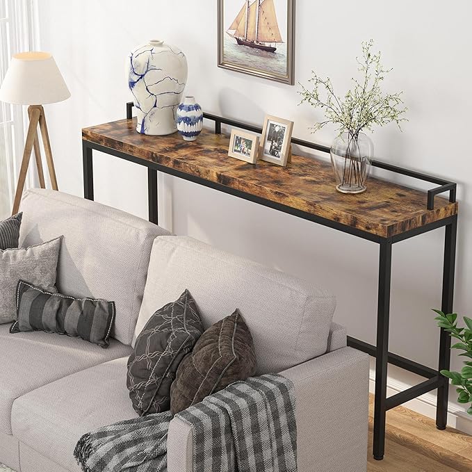 Tribesigns 70.9 inch Extra Long Sofa Table, Narrow Console Table Behind Couch - Image 4