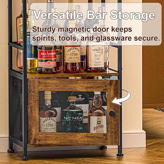 Tiered Liquor Stand with Bar Cabinet - Image 3