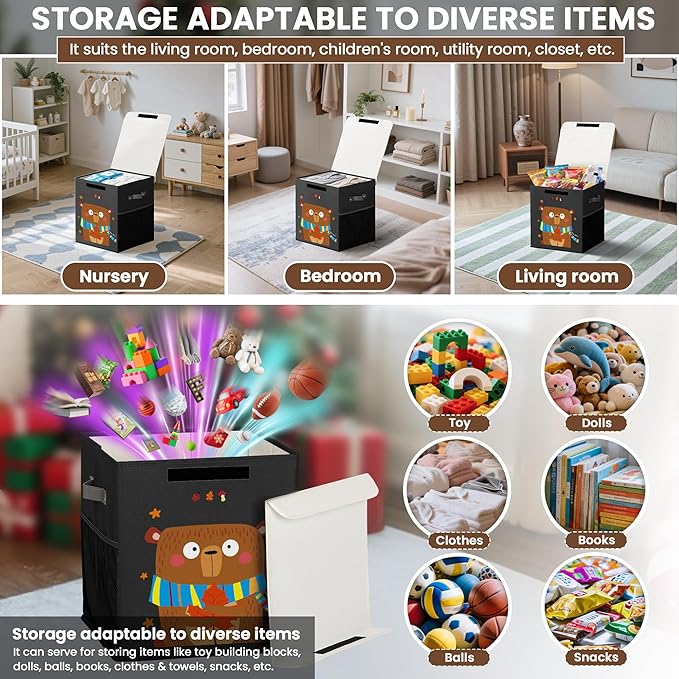 40L Large Toy Storage Box with Lid, Large Toy Box Chest - Image 6