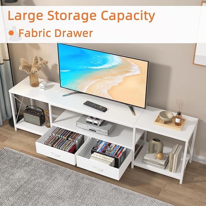 TV Stand with Fabric Drawer for 65 70 75 Inches TV - Image 3
