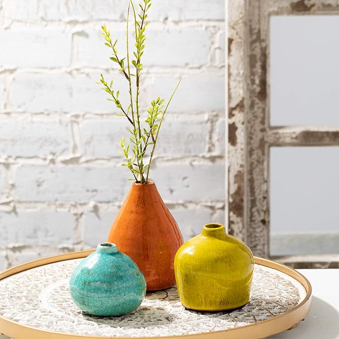 Sullivans Ceramic Vase Set- 3 Small Vases, Rustic Home Décor, Modern - Image 5