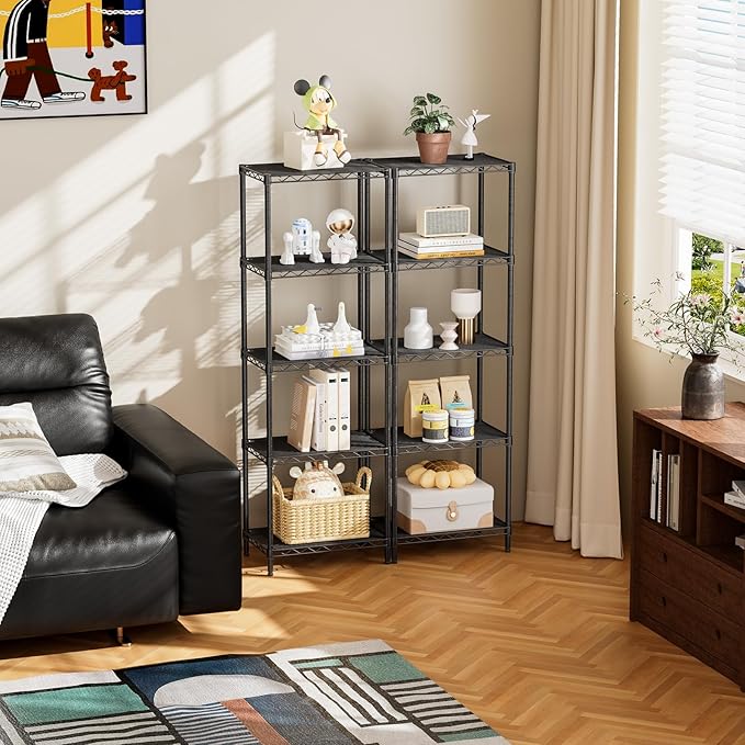 SINGAYE 5 Tier Shelf Wire Shelving Adjustable Storage Shelves Rack Standing - Image 7