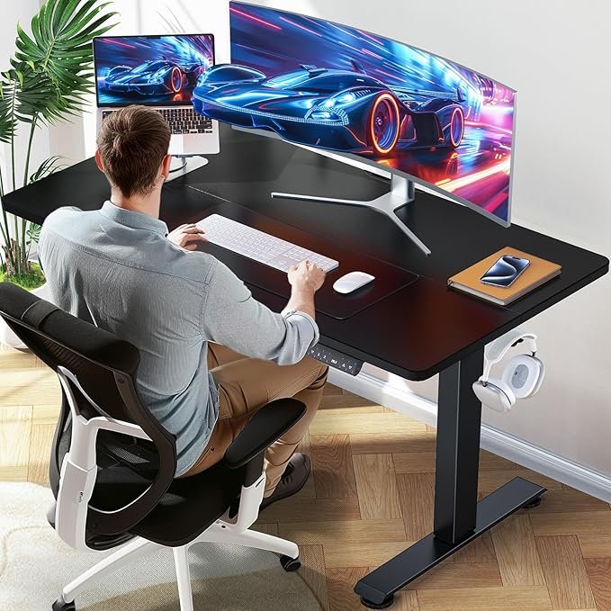 Veken Standing Desk Electric 47.2 Inch, Height Adjustable Sit Stand Up - Image 3