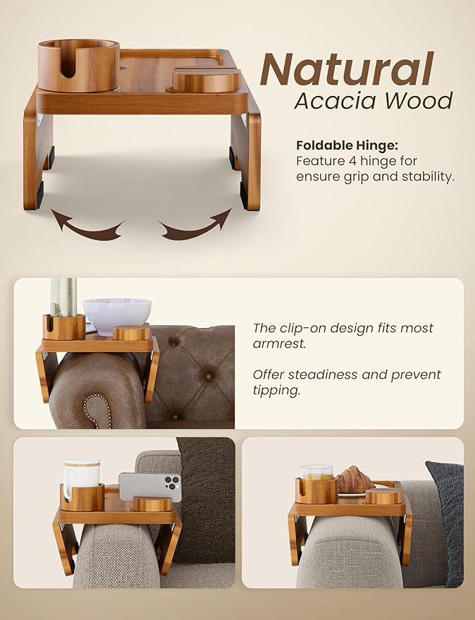 Holana 15.74" x 9.8" Couch Arm Table - Image 3
