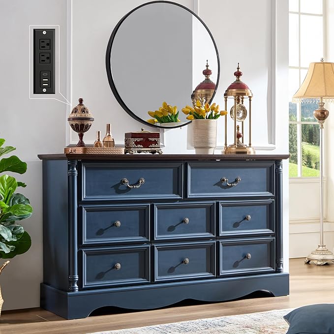Farmhouse 8 Drawers Dresser for Bedroom by LegacyAmerhomeDirect