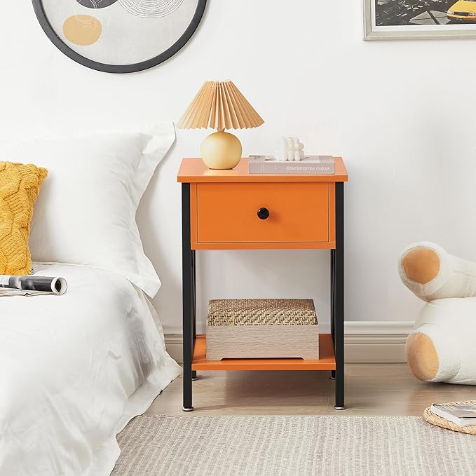 VECELO Nightstands Set of 2, Modern Bedside End Tables, Night Stands - Image 6