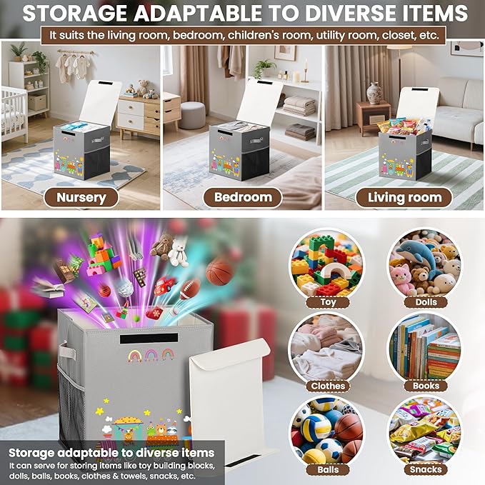 40L Large Toy Storage Box with Lid, Large Toy Box Chest - Image 6