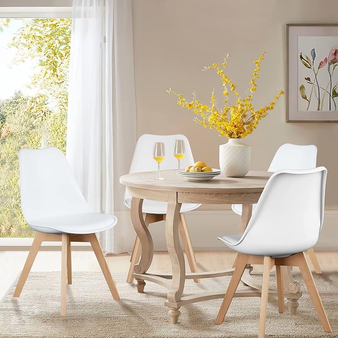 OLIXIS Set of 4 Dining Kitchen Mid-Century Modern Chairs - Image 2