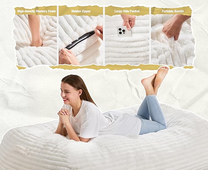 Hobestluk 5FT Bean Bag Chairs Adult Bean Bag - Image 5