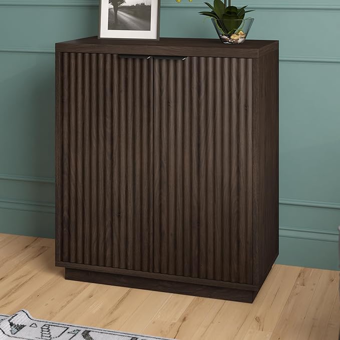 Henn&Hart 28" Wide Rectangular Accent Cabinet in Alder Brown, - Image 3