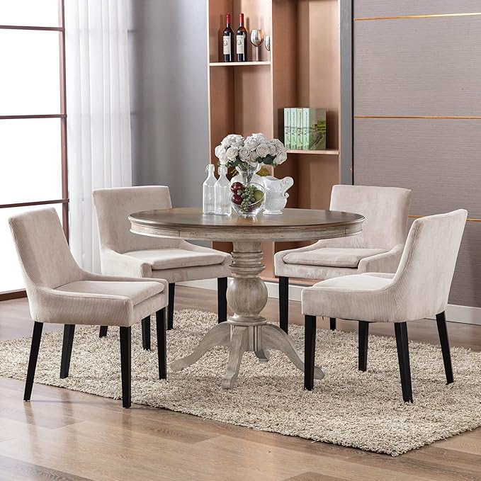 COLAMY Modern Dining Chairs Set of 6, Upholstered Corduroy Accent Side Leisure - Image 9