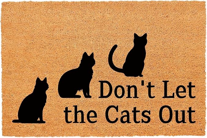 Funny Coir Doormat Don't Let The Cats Out Front Door Mat Entryway Outdoor Mats by FNDMCTPS