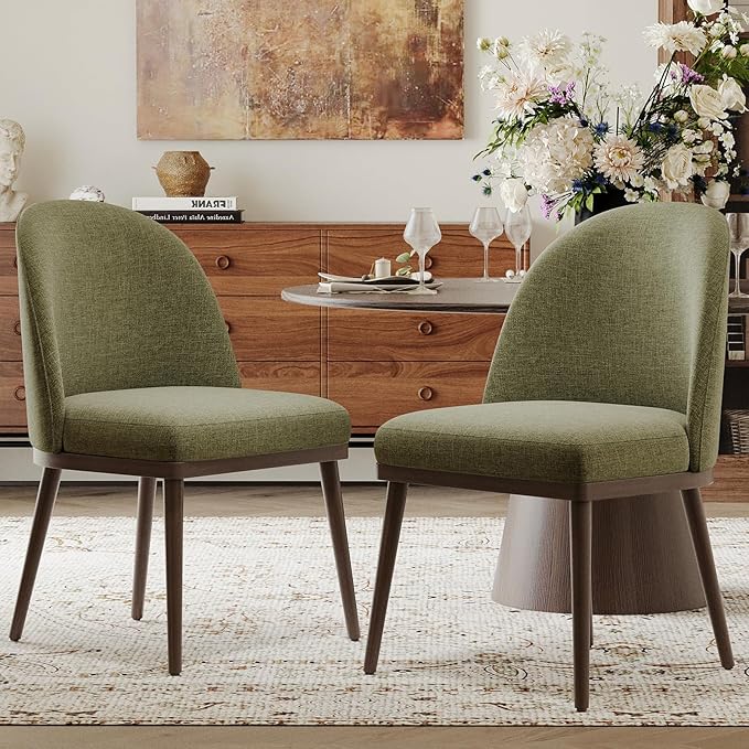 COLAMY Upholstered Dining Chairs Set of 2, Large Dining Room Kitchen Chairs by COLAMYINC
