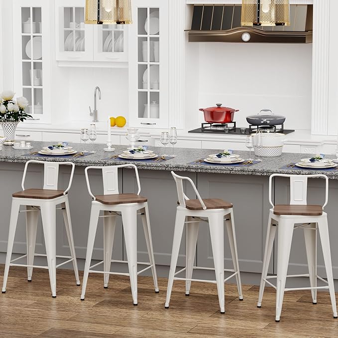 24 Inch Swivel Bar Stools Set of 4 - Image 8