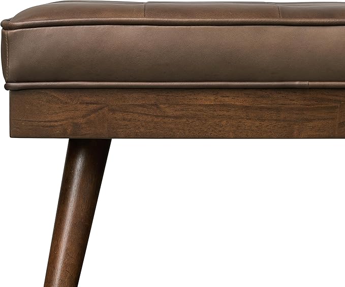 POLY & BARK Napa Luca Leather Bench in Cocoa Brown - Image 6