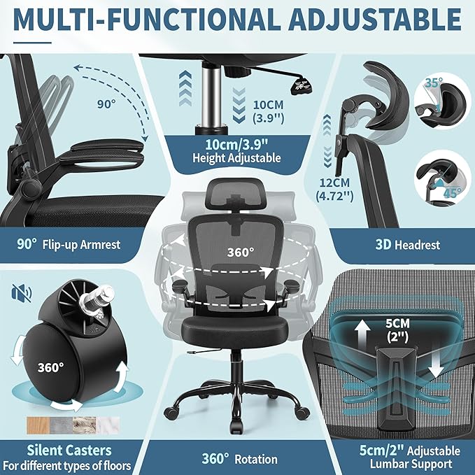 FelixKing Ergonomic Office Chair, Headrest Desk Chair - Image 10