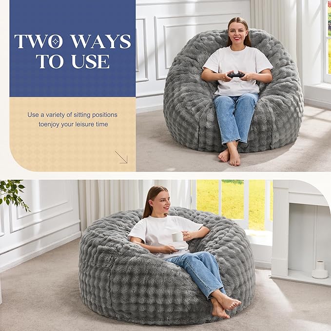 Hobestluk Bean Bag Chairs 4ft Beanbag Chair - Image 3