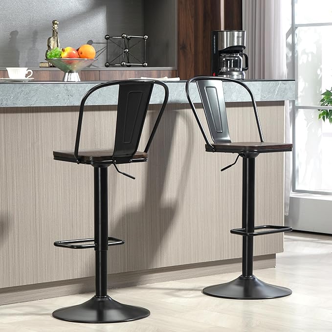 Finnhomy Bar Stools Set of 2 Counter Height, Swivel Barstools - Image 4