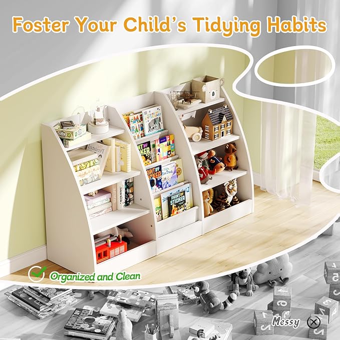 4 Tier Kids Bookshelf, 4 Layer Sling Kids Book Shelf - Image 5