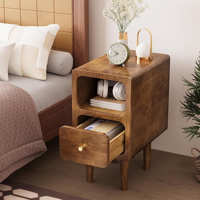 Narrow Nightstand, Solid Wood Night Stand - Image 2