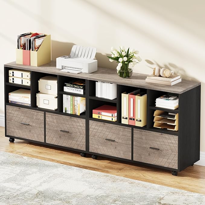 Tribesigns 2-Drawer Wood File Cabinet, Mobile Lateral Filing Cabinet - Image 4