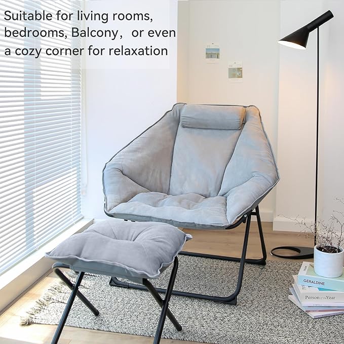 Hexagon Foldable Living Room Chair, Saucer Chair - Image 4