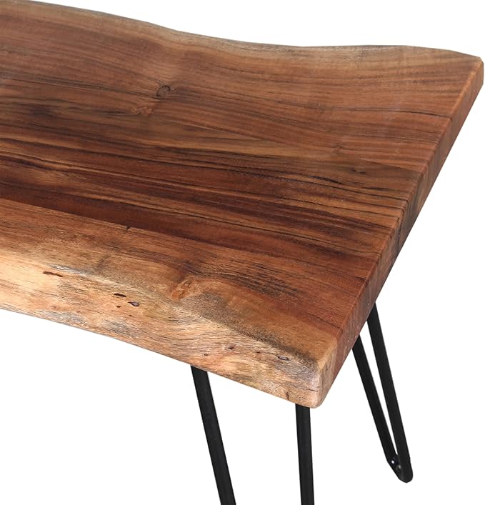 Alaterre Furniture 36-Inch Live Edge Wood Bench – Natural Acacia Wood Top - Image 11