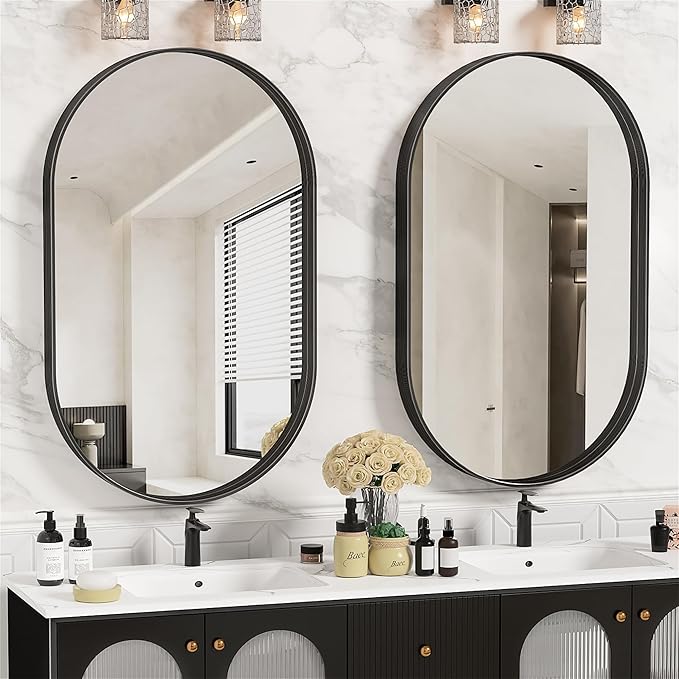 Suidia 26" x 38" Bathroom Mirror, Bathroom Vanity Mirror Metal Framed, - Image 4